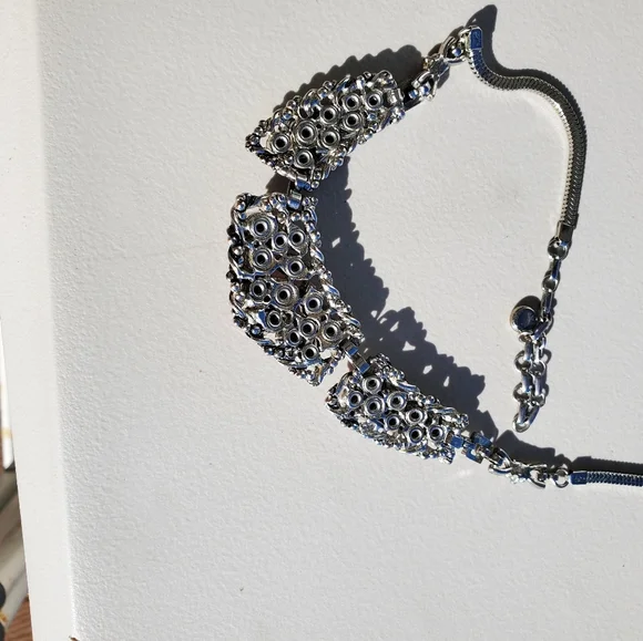 Vintage Barclay Signed Rhinestone Choker Necklace; purple and pink stones - Picture 3 of 7